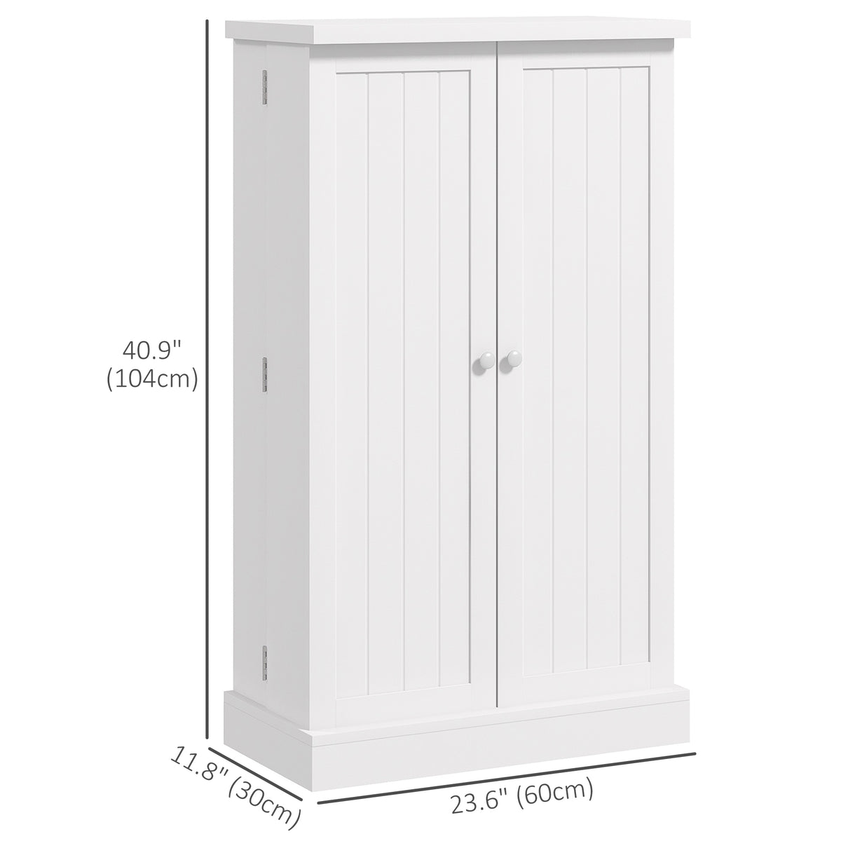 Freestanding Kitchen Pantry Storage Cabinet Kitchen Cabinet with 5-Tier Shelf 12 Spice Racks Adjustable Shelves White