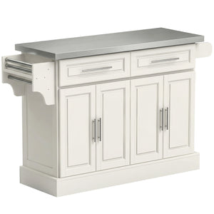 Stainless Steel Kitchen Island with Storage and Stainless Steel Top, Kitchen Trolley with Drawers – view 22