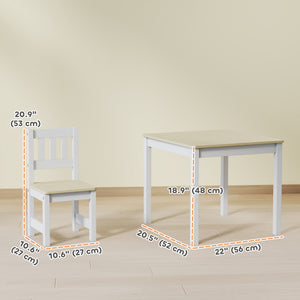 Qaba Kids Table and Chairs Set, Toddler Table and 2 Chair Set for Activity, Art, Craft, Reading, Learning