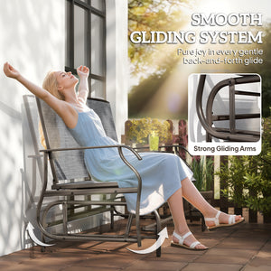 Patio Glider Rocking Chair 2 Person Outdoor Loveseat Rocker Garden Furniture Bench, Grey – view 31
