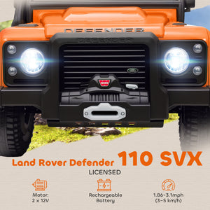 Qaba Land Rover Licensed Kids Ride on Truck with Remote Control, Spring Suspension, LED Lights, 3 Speed for Ages 3-5
