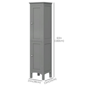 Tall Bathroom Cabinet, Freestanding Storage Organizer with Adjustable Shelves and Cupboards – view 9