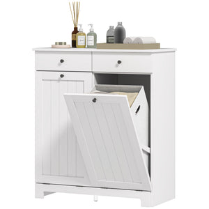 Laundry Cabinet, Tilt Out Laundry Hamper Cabinet with 2 Baskets, Bathroom Hamper Cabinet with 2 Drawers – view 8