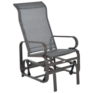 Patio Glider with Breathable Mesh Fabric, Outdoor Glider Chair, Garden Rocking Gliding Seat for Patio