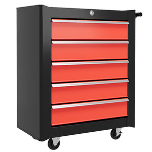 5 Drawer Roller Tool Chest, Lockable Toolbox, Storage Organizer with Handle for Workshop Mechanics Garage