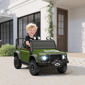 Qaba Land Rover Licensed Kids Ride on Truck with Remote Control, Spring Suspension, LED Lights, 3 Speed for Ages 3-5