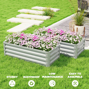 Galvanized Raised Garden Beds, Outdoor Planter Box, Set of 2, for Flowers, Herbs and Vegetables, Black – view 34