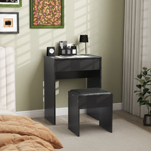 Modern Vanity Set with Makeup Table and Cushioned Stool – view 13
