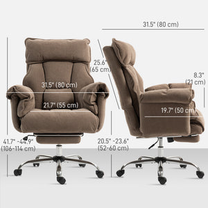 Desk Chair, Computer Office Chair with Footrest, Adjustable Backrest and Headrest, Black – view 9