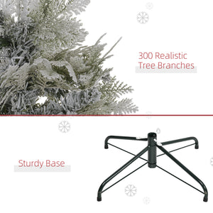 6 Feet Pencil Snow Flocked Artificial Christmas Tree with 517 Realistic Cypress Branches, Auto Open, Green – view 20