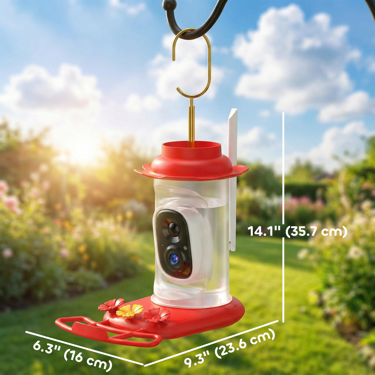 Smart Bird Feeder with Camera, AI Identify 16000 Birds, 2K HD Live Video, 3W Solar, Instant Arrival Alerts