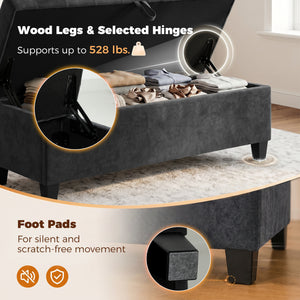 Storage Ottoman Bench, 63" End of Bed Bench for Queen/King Bed, Living Room, Bedroom, Entryway, Dark Grey