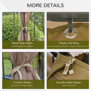 10' x 10' Steel Outdoor Patio Gazebo Canopy with Removable Mesh Curtains, Display Shelves, & Steel Frame – view 13