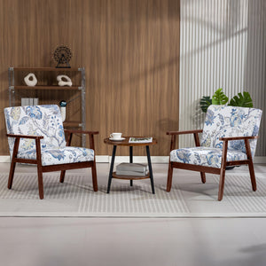 Accent Chairs with Cushioned Seat, Upholstered Linen-Feel Armchair with Adjustable Feet for Bedroom – view 35