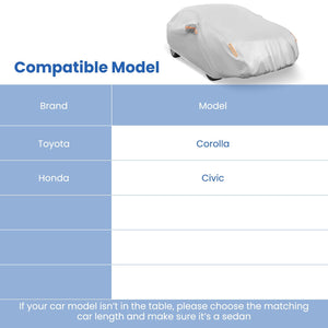 Car Cover for Automobiles 185 Inch Rain Sun UV Protection Universal Fit Sedan Toyota Corolla view 6