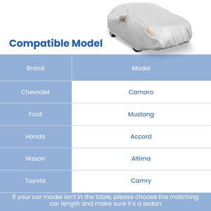 Car Cover for Automobiles 193 Inch Rain Sun UV Protection Universal Fit Sedan Chevrolet Ford Nissan view 6