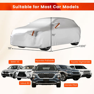 Car Cover for Automobiles 200 Inch Rain Sun UV Protection Fit SUV BMW Honda Lexus Mercedes-Benz view 5