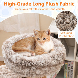Cat Tree Solid Pear Wood with Perch and Natural Jute Scratching Posts-Brown view 9