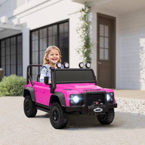 Qaba Land Rover Licensed Kids Ride on Truck with Remote Control, Spring Suspension, LED Lights, 3 Speed for Ages 3-5