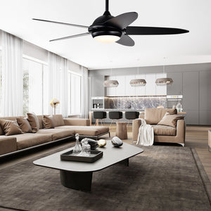 Ceiling Fan with Lights and 3 Lighting Colors-Black view 6
