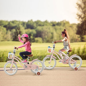 Children Bicycle with Front Handbrake and Rear Coaster Brake-Pink view 2