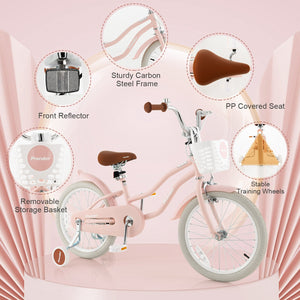 Children Bicycle with Front Handbrake and Rear Coaster Brake-Pink view 7