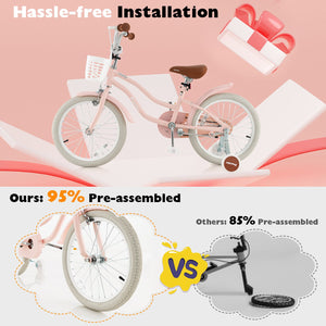 Children Bicycle with Front Handbrake and Rear Coaster Brake-Pink view 8