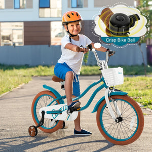 Children Bicycle with Front Handbrake and Rear Coaster Brake-Turquoise view 3