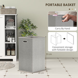 Laundry Cabinet with Removable Basket, Tilt Out Laundry Hamper with Adjustable Shelf and Open Compartments, White
