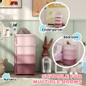 3 Tier Kids Toy Organizer and Storage Bins with 3 Plastic Drawers, Blue