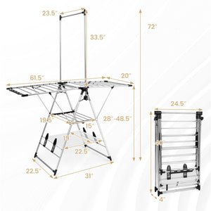 Clothes Drying Rack with 6-Level Adjustable Height view 5
