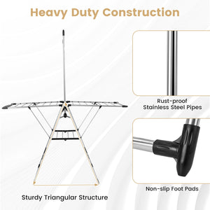 Clothes Drying Rack with 6-Level Adjustable Height view 9