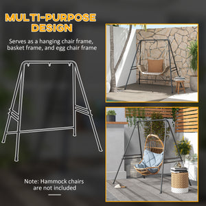 Hammock Chair Stand, Hanging Heavy Duty Metal Frame Hammock Stand for Hanging Hammock Air Porch Swing Chair, Egg Cahir, Indoor & Outdoor Use, 70.1" x 56.3" x 70.9" Black