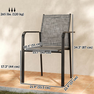 Stackable Patio Chairs Set of 4, Outdoor Dining Chairs with 20" Deep Seat, All Weather Breathable Mesh – view 9