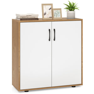 Coffee Bar Cabinet with 5-Position Adjustable Shelf for Living Room Dining Room-Natural view 4