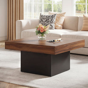 Coffee Table Accent Table with LED Lights and Dynamic Modes-Rustic Brown view 2