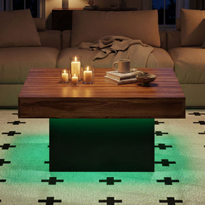 Coffee Table Accent Table with LED Lights and Dynamic Modes-Rustic Brown view 7