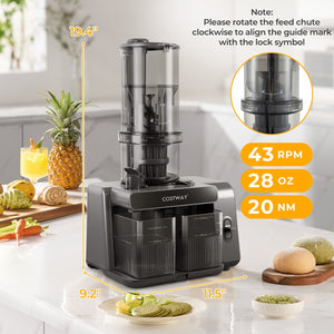 Cold Press Juicer with 5.3 Inches Feed Chute, High Juice Yield and Reverse Function view 3
