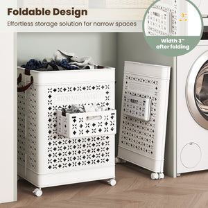 Collapsible Laundry Basket 20 Gallon Plastic Storage Bin-White view 3