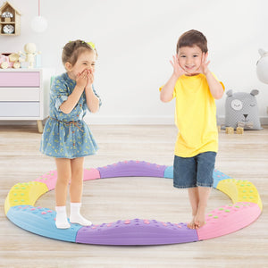 Colorful Kids Wavy Balance Beam with Textured Surface and Non-slip Foot Pads-Pink & Purple view 2