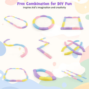 Colorful Kids Wavy Balance Beam with Textured Surface and Non-slip Foot Pads-Pink & Purple view 6