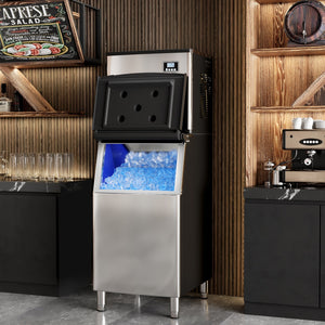 Commercial Ice Maker Machine 418 LBS/24H with 200 LBS Storage Bin-Silver view 3