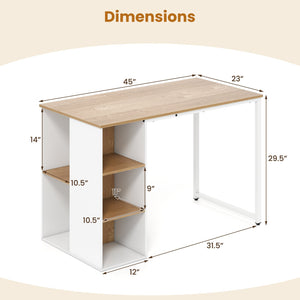 45 Inch Computer Desk with 5 Storage Compartments and Metal Frame view 5