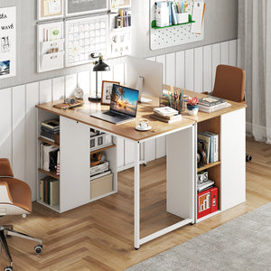 45 Inch Computer Desk with 5 Storage Compartments and Metal Frame view 6