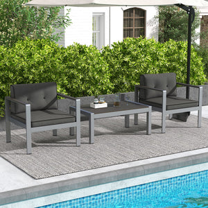 Contemporary Sofa Chair with WPC Armrests and Back Cushions-Gray view 6