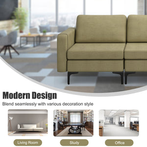 Convertible Leather Sofa Couch with Magazine Pockets 3-Seat with 2 USB Port-Green view 8