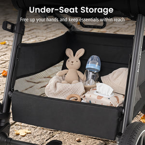 Convertible Travel Baby Stroller with Car Seat Adapters-Blue view 8
