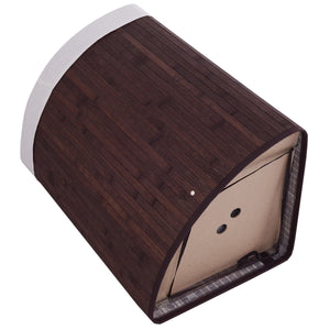 Corner Bamboo Hamper Laundry Basket-Brown view 6