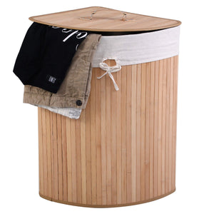 Corner Bamboo Hamper Laundry Basket view 4