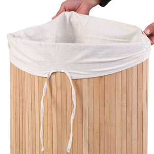 Corner Bamboo Hamper Laundry Basket view 8